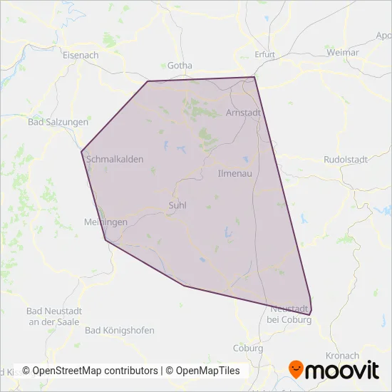 Süd-Thüringen-Bahn (Bahn) Verbundsgebiet