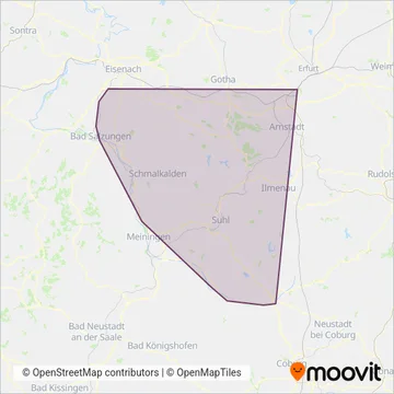 Схема покрытия компании Süd-Thüringen-Bahn (Автобус)