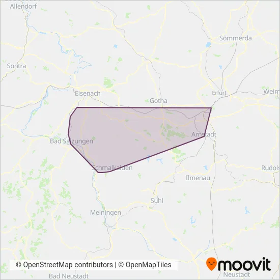 Süd-Thüringen-Bahn (Bus) Verbundsgebiet