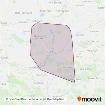 Схема покрытия компании Erfurter Verkehrsbetriebe AG (Автобус)