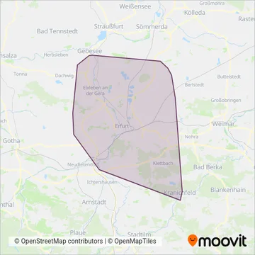 Схема покрытия компании Erfurter Verkehrsbetriebe AG (Автобус)