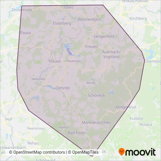 POB Vnetz Hauptlinien coverage area map