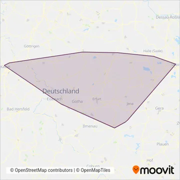 Abellio Rail Mitteldeutschland GmbH (Rail) coverage area map