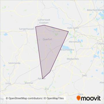 Схема покрытия компании Abellio Rail Mitteldeutschland GmbH (Автобус)