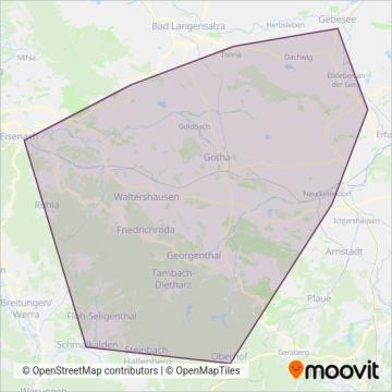 Схема покрытия компании Verkehrsgemeinschaft Landkreis Gotha GbR