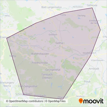 Схема покрытия компании Verkehrsgemeinschaft Landkreis Gotha GbR