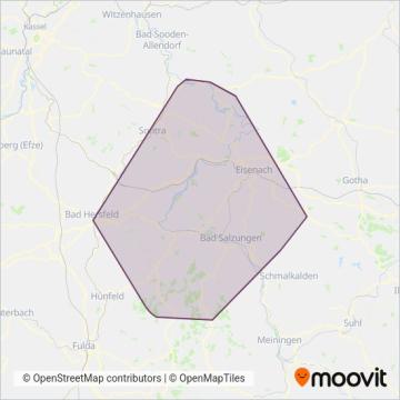 Схема покрытия компании Verkehrsunternehmen Wartburgmobil VUW gkAöR