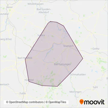 Схема покрытия компании Verkehrsunternehmen Wartburgmobil VUW gkAöR