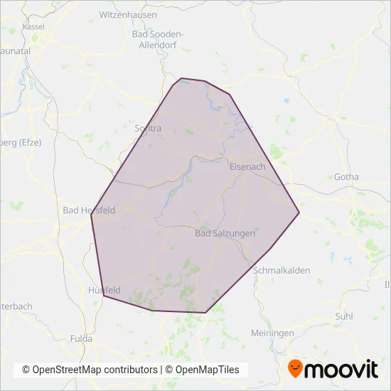 Verkehrsunternehmen Wartburgmobil VUW gkAöR Verbundsgebiet