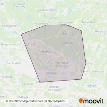 Схема покрытия компании Omnibus Verkehrs Gesellschaft mbH Sonneberg/Thür.