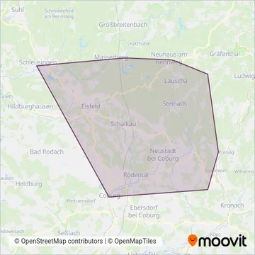 Схема покрытия компании Omnibus Verkehrs Gesellschaft mbH Sonneberg/Thür.