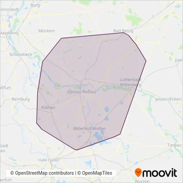 Схема покрытия компании Vetter Verkehrsbetriebe