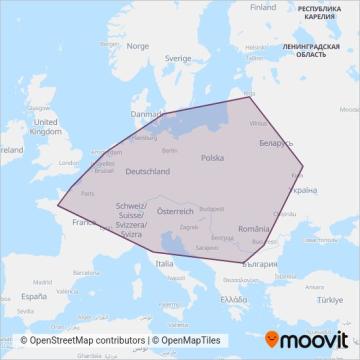 Схема покрытия компании FlixBus-de