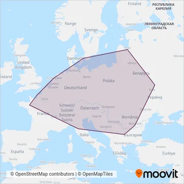 Схема покрытия компании FlixBus-de