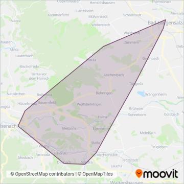 Схема покрытия компании Verkehr Hainich OHG