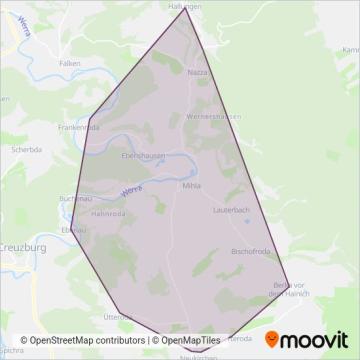 Схема покрытия компании Verkehr Werraland OHG