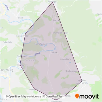 Схема покрытия компании Verkehr Werraland OHG