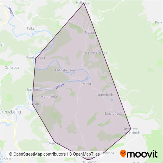 Verkehr Werraland OHG coverage area map