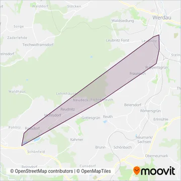 Regionalverkehr Westsachsen GmbH coverage area map