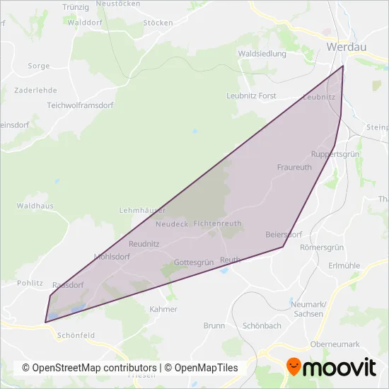 Regionalverkehr Westsachsen GmbH coverage area map