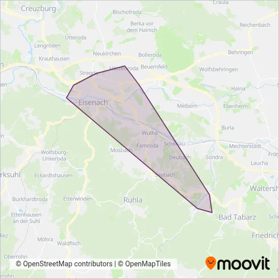 KVG Eisenach coverage area map