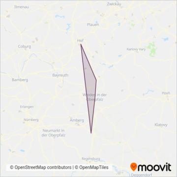 Схема покрытия компании alex - Die Länderbahn GmbH DLB (Автобус)