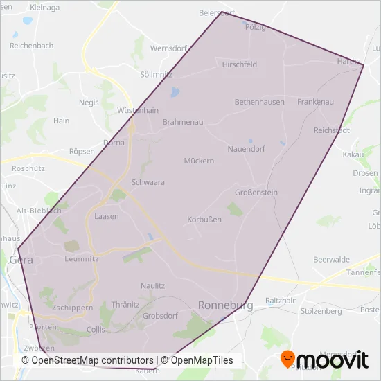 Omnibusbetrieb Herzum coverage area map