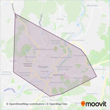 Схема покрытия компании Straßenbahn Vogtland (Автобус)