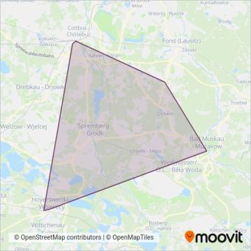 Схема покрытия компании Cottbusverkehr GmbH