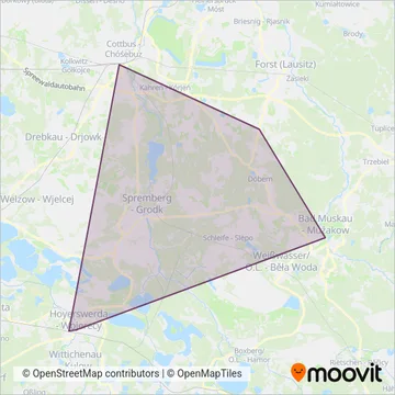 Cottbusverkehr GmbH coverage area map