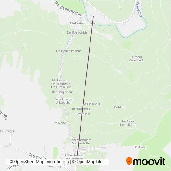 DB RegioNetz Verkehrs GmbH Oberweisbacher Berg+Schwarzatalb (Bus) coverage area map