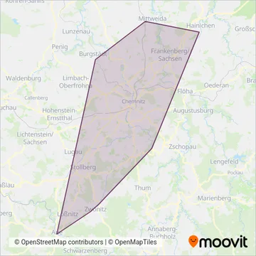 Chemnitzer Modell1 coverage area map