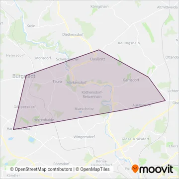 Схема покрытия компании Schülerlinien Region MW