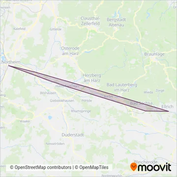 Схема покрытия компании DB Regio AG Nord (Автобус)