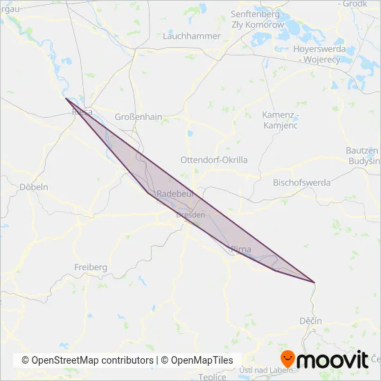 Fähre Oberelbe (Ferry) coverage area map