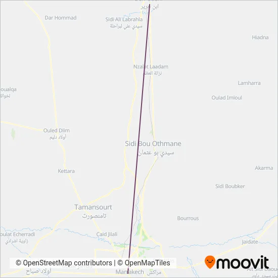 Carte de la zone de couverture de ONCF