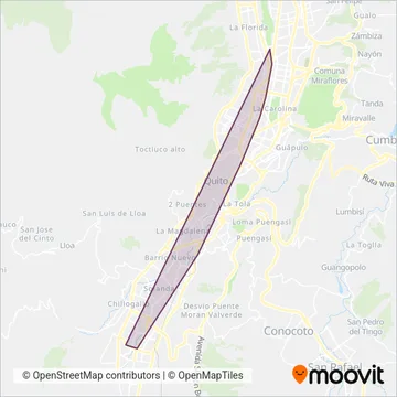 Trolebús coverage area map