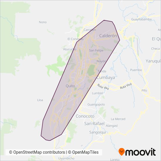 Alimentadoras coverage area map