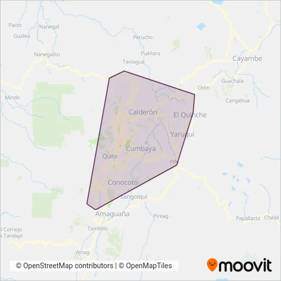 Intracantonal Urbano coverage area map