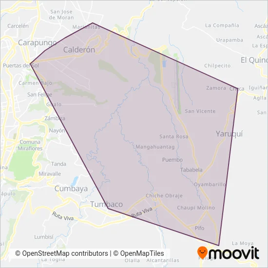 Intracantonal Combinado coverage area map
