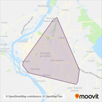 Capiatá S.R.L. coverage area map
