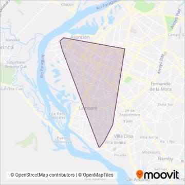 Mapa del área de cobertura de 1° De Diciembre S.R.L.