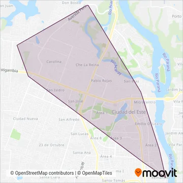 Municipalidad de Ciudad del Este coverage area map