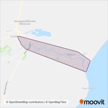 Mapa del área de cobertura de Transportes Bahía S.R.L.