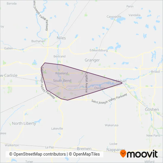 Transpo coverage area map