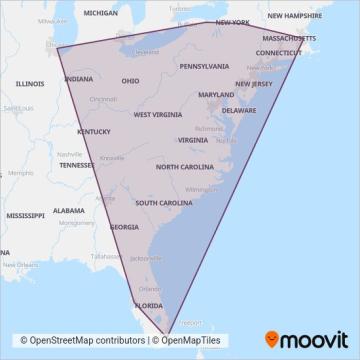 Amtrak coverage area map