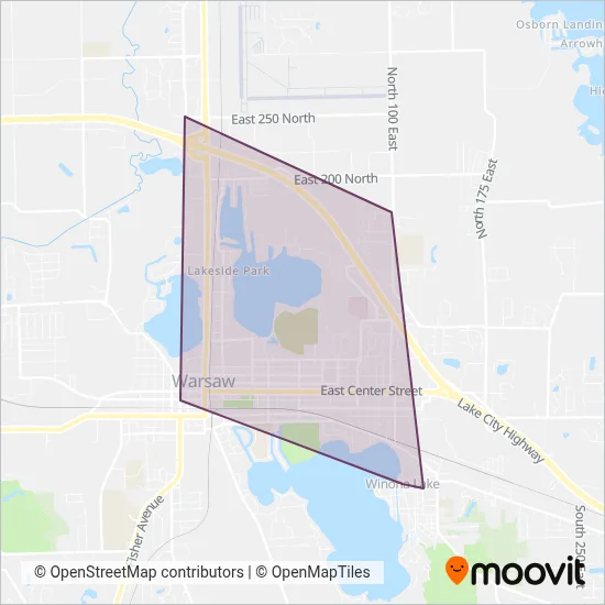 Kosciusko Area Bus Service coverage area map