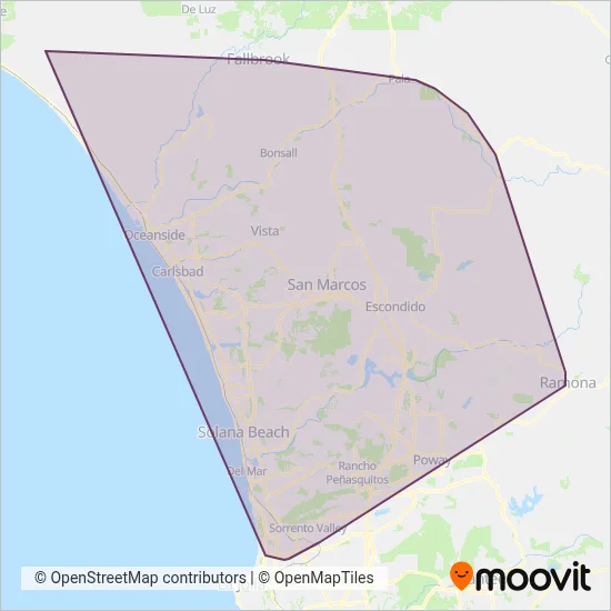 NCTD (Bus) coverage area map