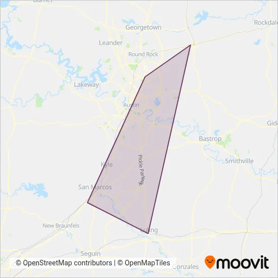 Mapa del área de cobertura de CARTS