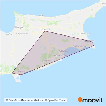 Intercity Buses coverage area map